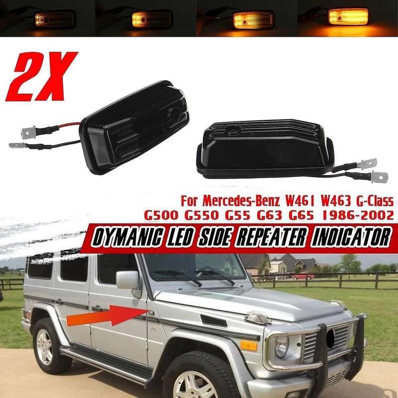 Smoked Dynamic LED Front Side Marker Lights for G-Class W463 W461 G500 G550 G55 G63 G65 Turn Signal