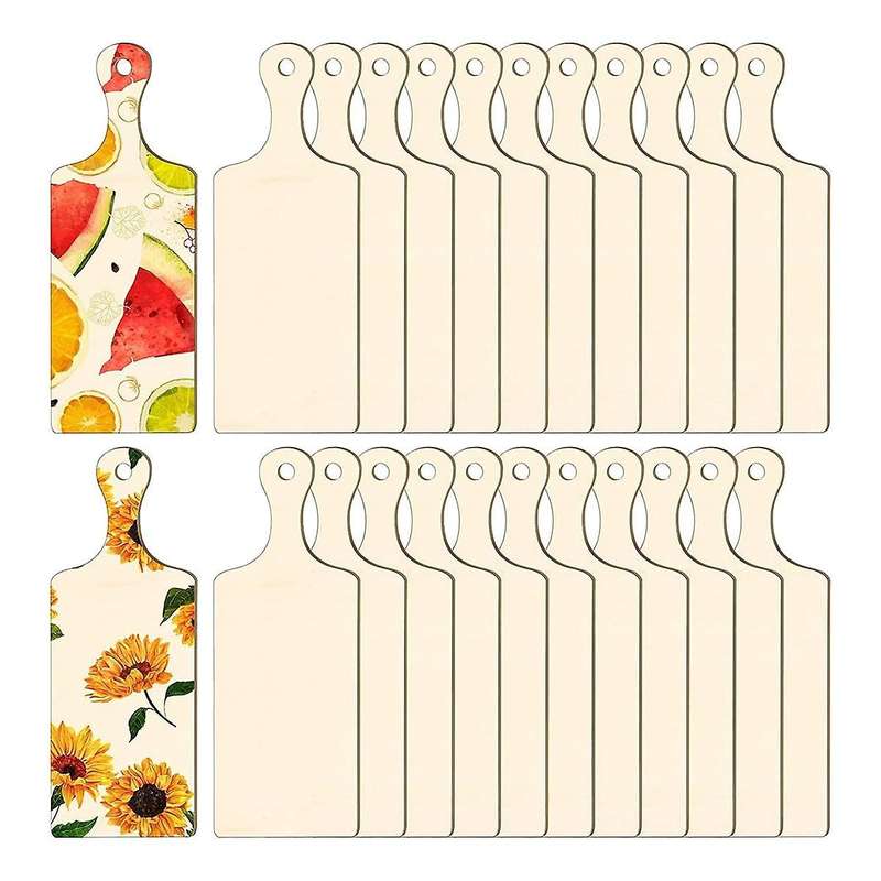 Smooth Surface Durable Wooden Diy Chopping Board Kitchen Decoration 12pack