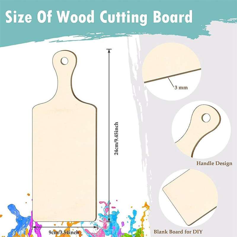Smooth Surface Durable Wooden Diy Chopping Board Kitchen Decoration 12pack