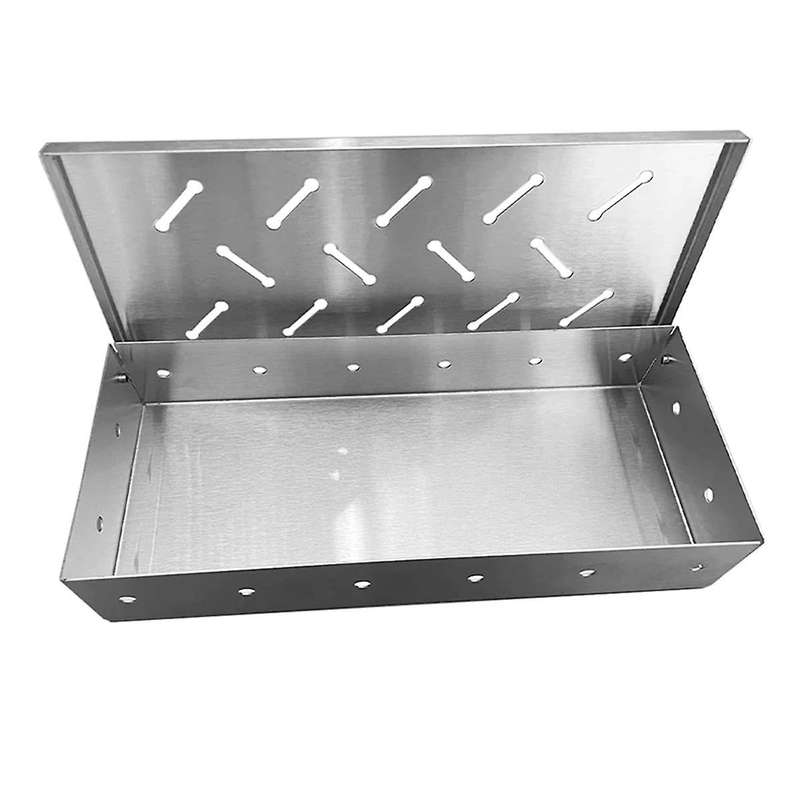 Smoker Box BBQ Smoker Box Wood Chips for Indoor Outdoor Charcoal Gas Barbecue Grill Meat Infused Sm