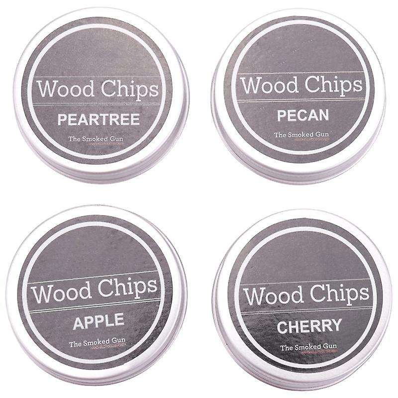 Smoking Wood Chips Cherry,,Pecan and Peartree 4 Pack Smoker Infuser Wood Chips Set for Smoke Cockta