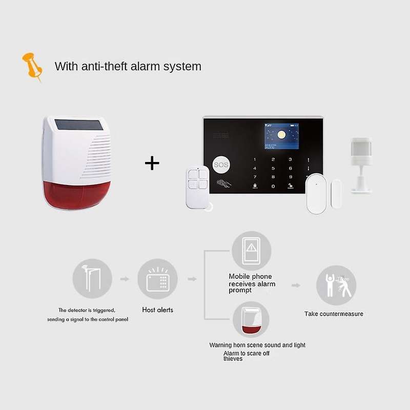 SN40 Outdoor Solar Siren Waterproof Home Security Alarm System Host
