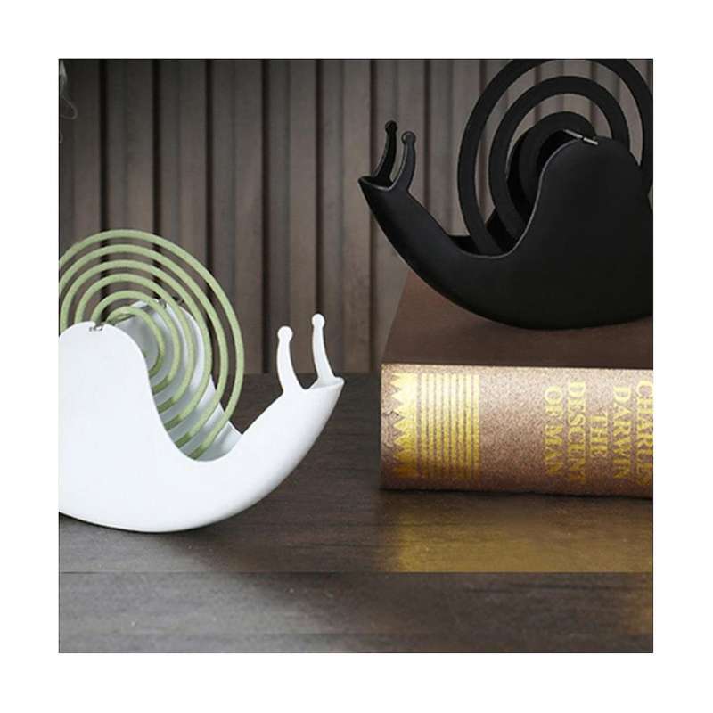 Snail Mosquito-Repellent Incense Tray Bracket Home with Cover(White)