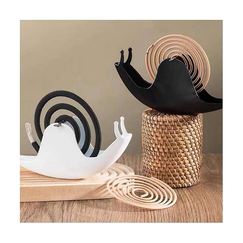Snail Mosquito-Repellent Incense Tray Bracket Home with Cover(White)