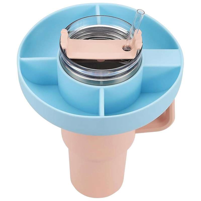 Snack Bowl for 40oz Tumbler with Handle,reusable Divided Tray Platter Food Storage Containers With
