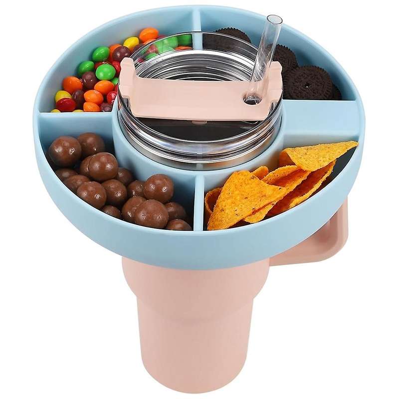Snack Bowl for 40oz Tumbler with Handle,reusable Divided Tray Platter Food Storage Containers With