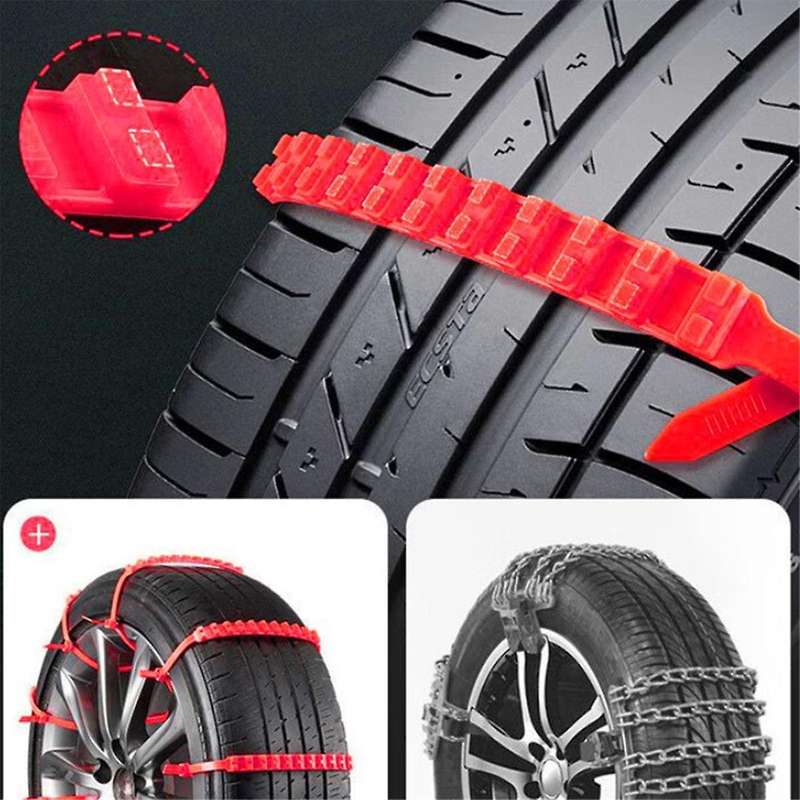 Snow Chains Emergency Winter Adjustable Anti- Tire Chains Fit Most Cars Trucks Suv Wheel Anti- Strip