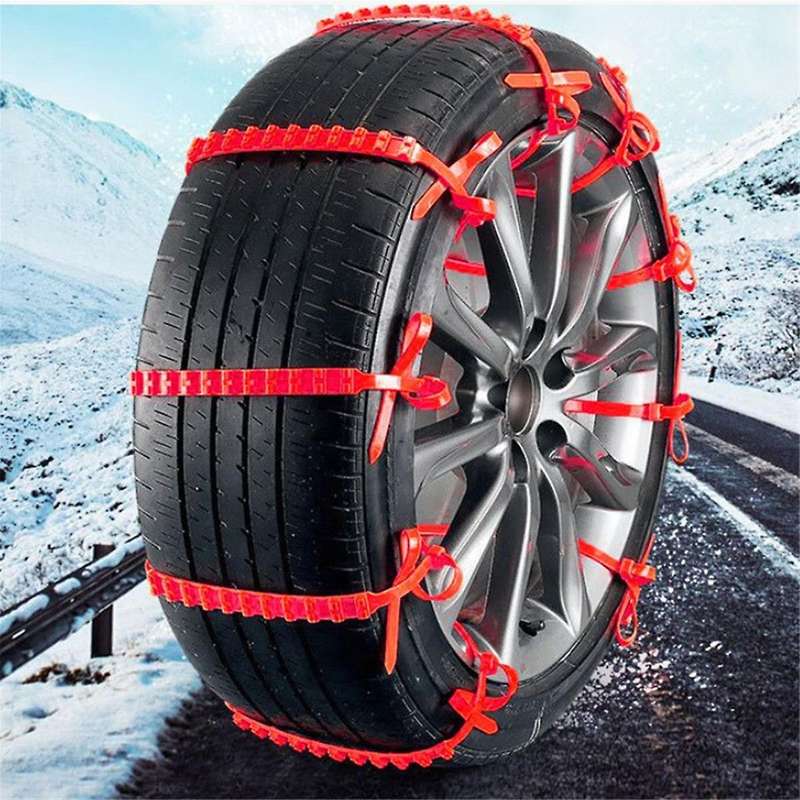 Snow Chains Emergency Winter Adjustable Anti- Tire Chains Fit Most Cars Trucks Suv Wheel Anti- Strip