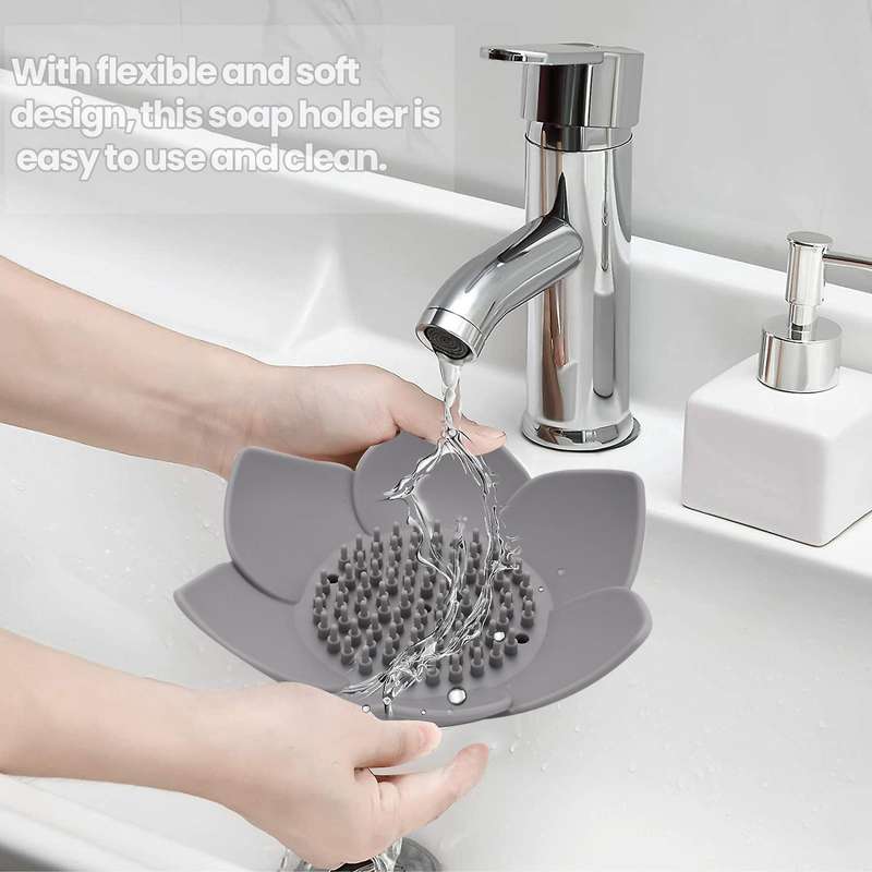 Soap Dish, Bar Soap Holder Case with Drain Holes, Silicone Soap Tray Saver Sponge Holder Soap Dishes