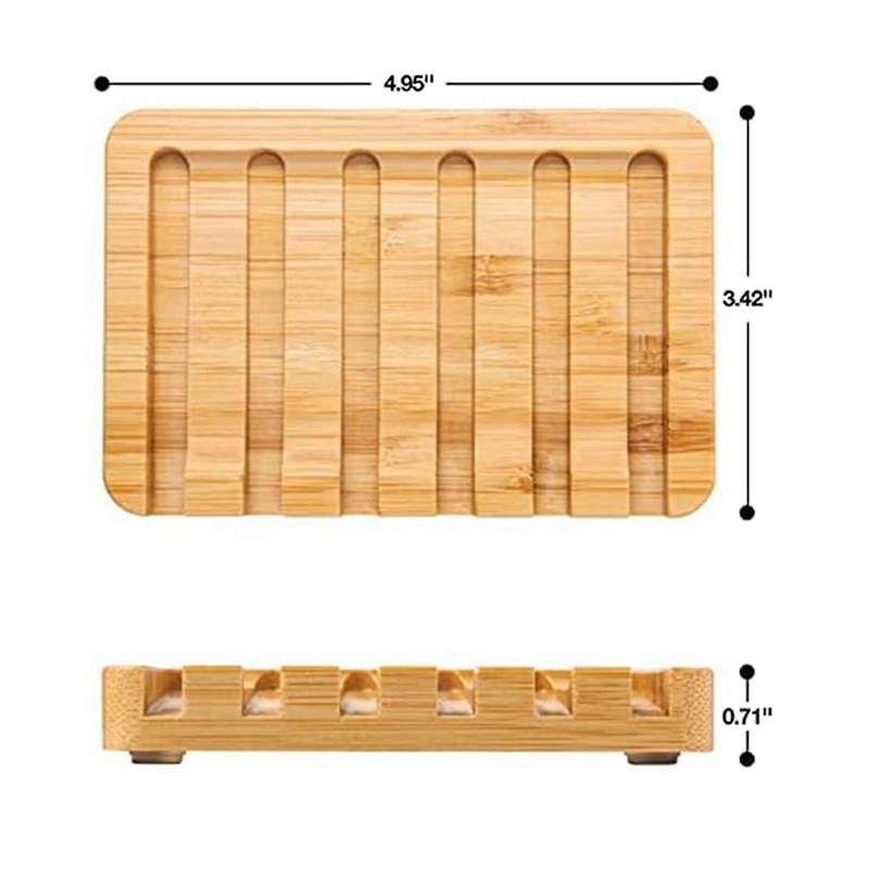 Soap Dish,Bamboo Soap Dish Holder,Soap Dish for Shower,Soap Holder with Drainage-Perfect Bathroom Ac