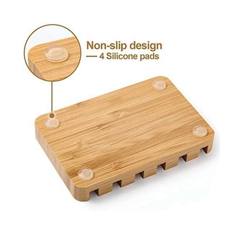 Soap Dish,Bamboo Soap Dish Holder,Soap Dish for Shower,Soap Holder with Drainage-Perfect Bathroom Ac