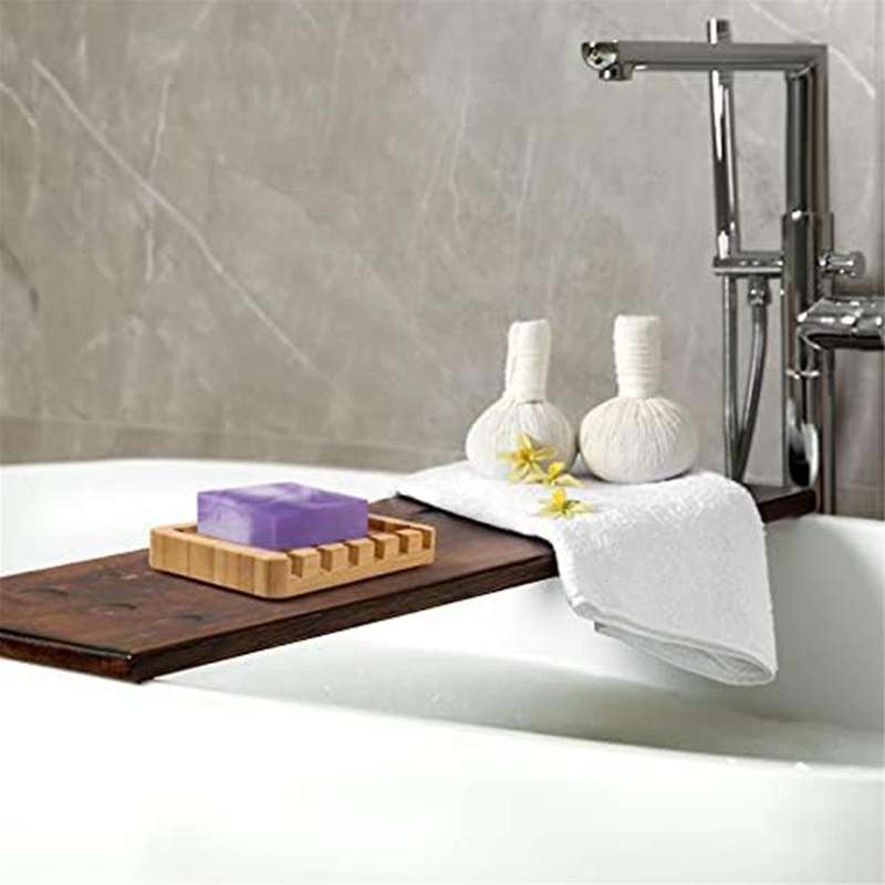 Soap Dish,Bamboo Soap Dish Holder,Soap Dish for Shower,Soap Holder with Drainage-Perfect Bathroom Ac