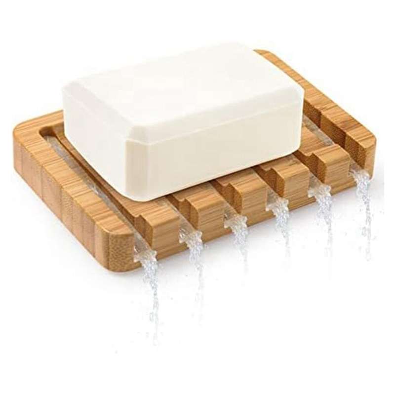 Soap Dish,Bamboo Soap Dish Holder,Soap Dish for Shower,Soap Holder with Drainage-Perfect Bathroom Ac
