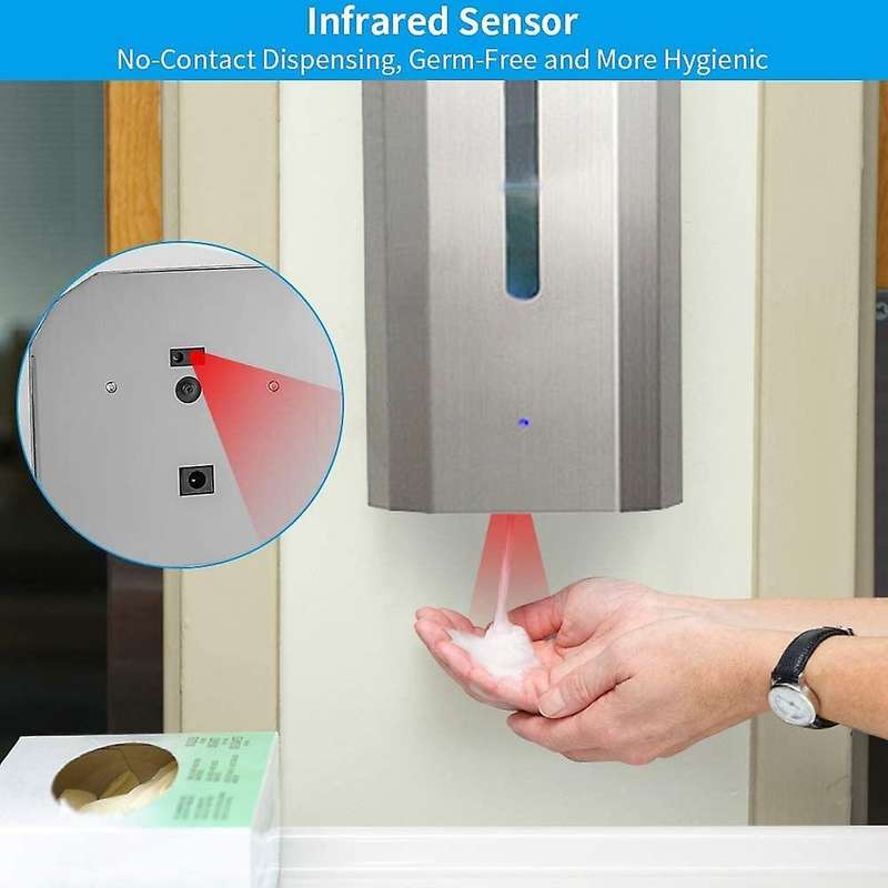 Soap Dispenser 600ML,Automatic Sensor Stainless Steel Liquid Drip Touchless Wall Mount Hand Sanitize