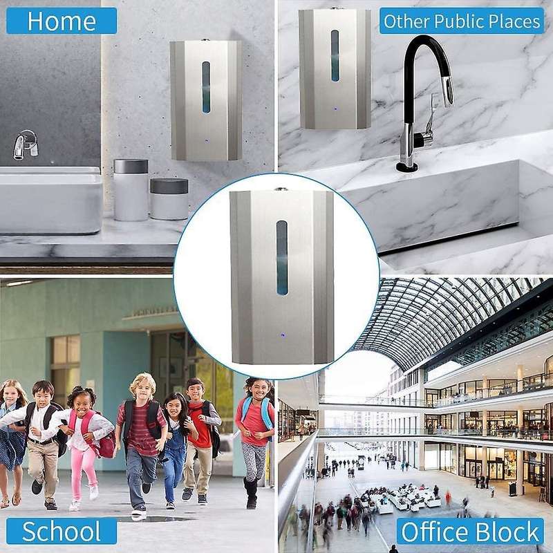 Soap Dispenser 600ML,Automatic Sensor Stainless Steel Liquid Drip Touchless Wall Mount Hand Sanitize