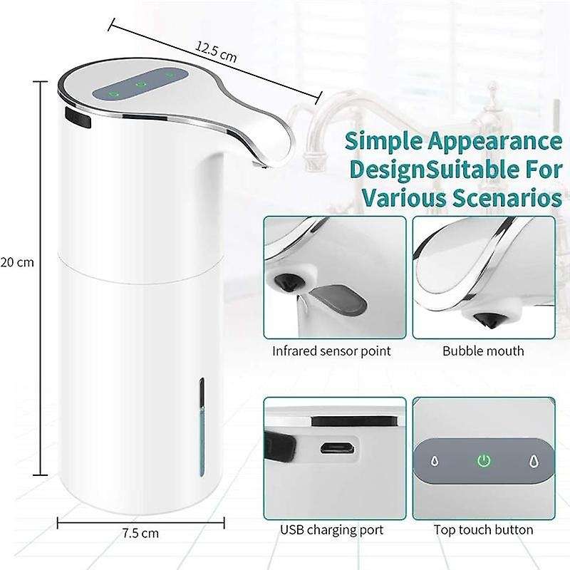 Soap Dispenser Automatic - Touchless Usb Rechargeable Electric Foam Soap Dispenser Adjustable Water