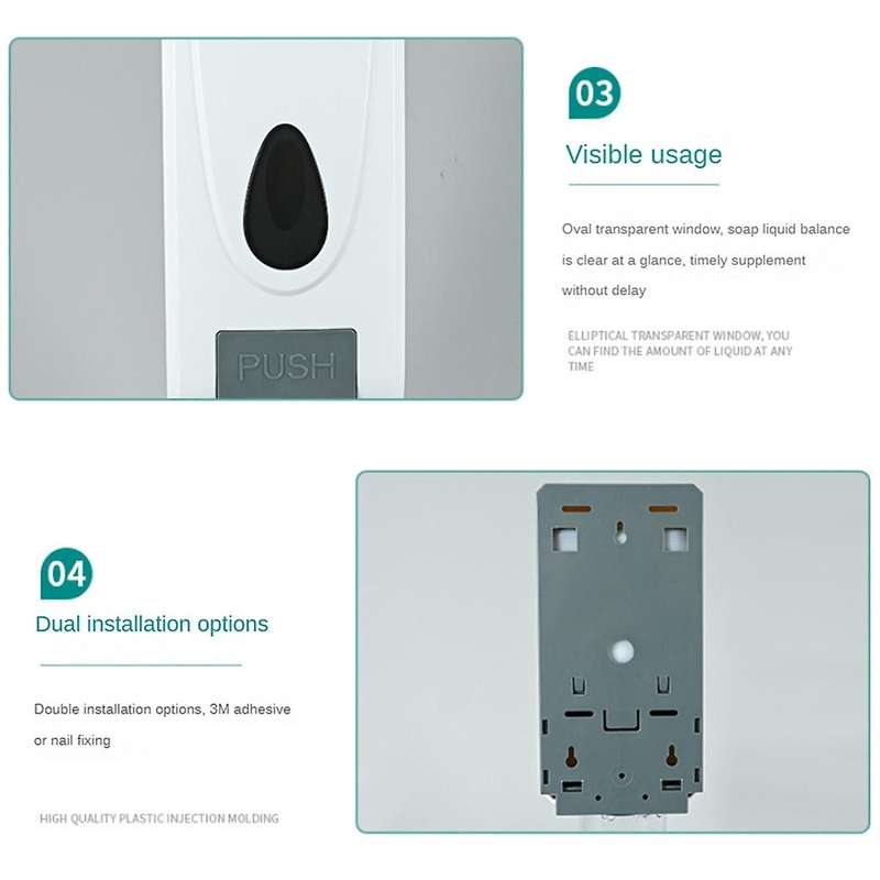 Soap Dispenser, Manual Press Soap Dispenser, Wall Mounted Soap Dispenser for Bathroom Kitchen