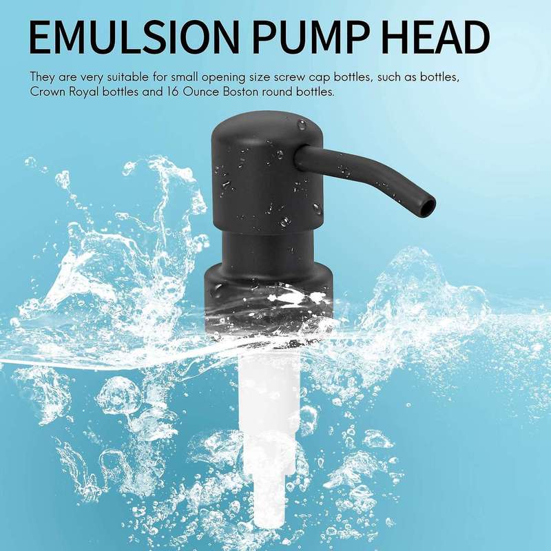 Soap Dispenser Replacement Pump,4pack Rust-proof Stainless Steel with Black Metal Coated Pumps Fit