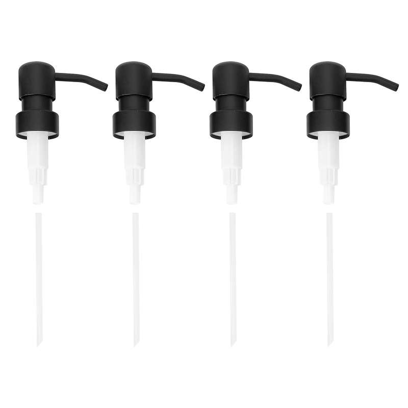 Soap Dispenser Replacement Pump,4pack Rust-proof Stainless Steel with Black Metal Coated Pumps Fit