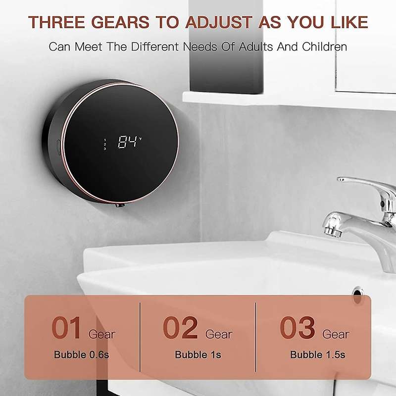 Soap Dispenser Automatic, Electric Soap Dispenser Touchless Foam Soap Dispenser Black Rechargeable