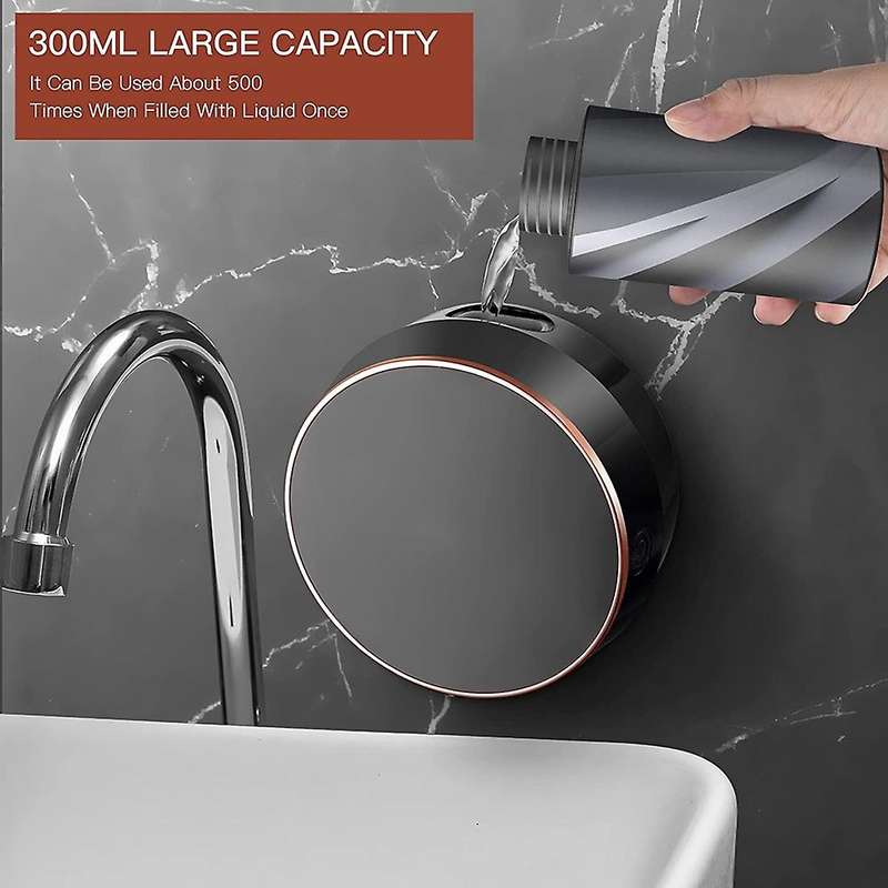Soap Dispenser Automatic, Electric Soap Dispenser Touchless Foam Soap Dispenser Black Rechargeable