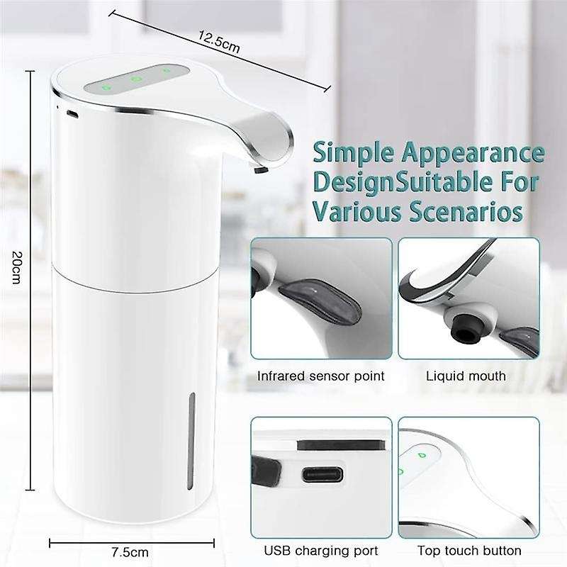 Soap Dispenser Automatic - Touchless USB Rechargeable Electric Liquid Soap Dispenser Waterproof Adj
