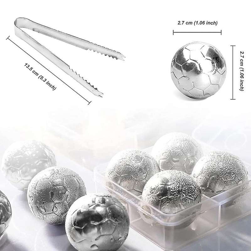 Soccer Whiskey Stones Stainless Steel Reusable Ice Cubes & Ice Tongs Chilling Rocks for Vodka/Beer R