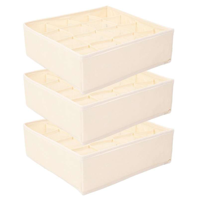 Sock Underwear Organizer Dividers, 64 Cell Fabric Foldable Cabinet Closet Organizers and Storage B