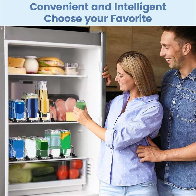 Soda Can Organizer for Refrigerator,Automatic Pusher Glide Drink Organizer for Fridge,Holds Up to 1