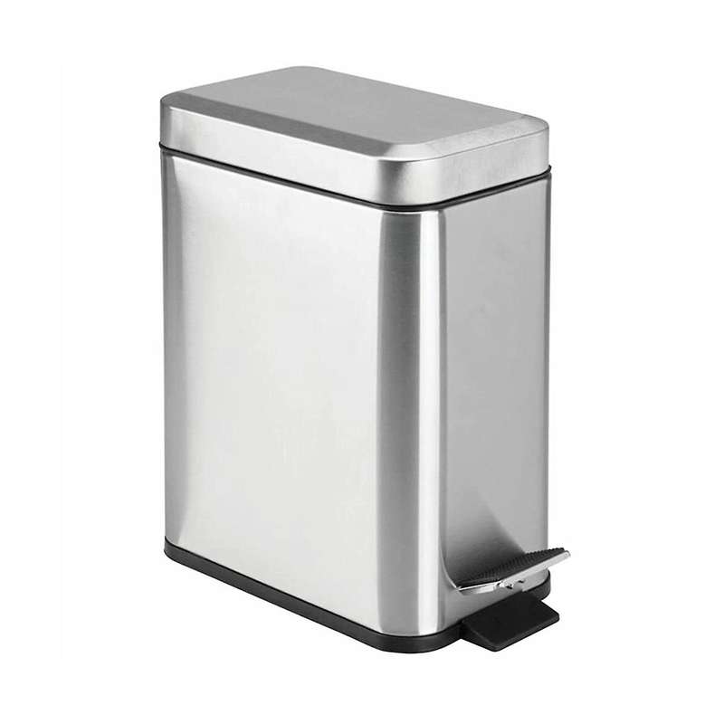 Soft Close, Rectangular Bin 5l with Liner and Lid, Use As Mini Garbage Basket, Slim Trash Can, Or D