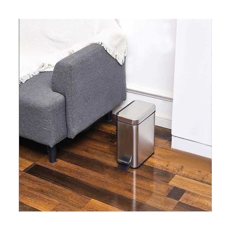 Soft Close, Rectangular Bin 5l with Liner and Lid, Use As Mini Garbage Basket, Slim Trash Can, Or D