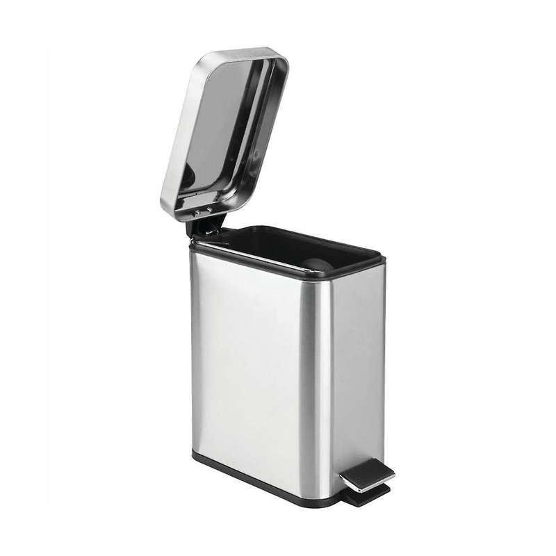 Soft Close, Rectangular Bin 5l with Liner and Lid, Use As Mini Garbage Basket, Slim Trash Can, Or D
