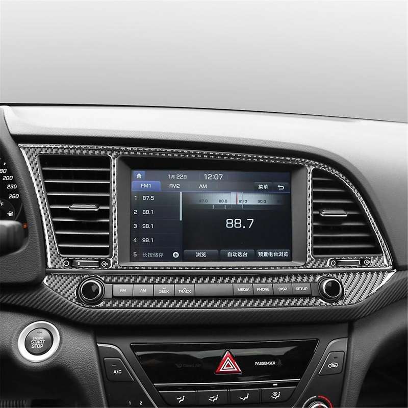 Soft Carbon Fiber for 2017 2018 2019 2020 Center Console Navigation Cover Trim Panel Frame Accessori