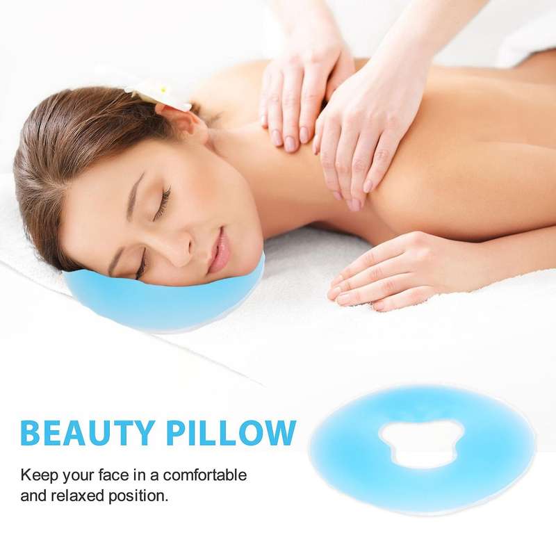 Soft Spa Massage Silicone Face Cradle Cushion Bolsters Beauty Care - Blue, M