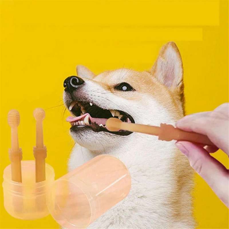 Soft Silicone Pet Dog Finger Toothbrush Pet Teeth Oral Cleaning Brush Pet Bad Breath Tartar Teeth Ca