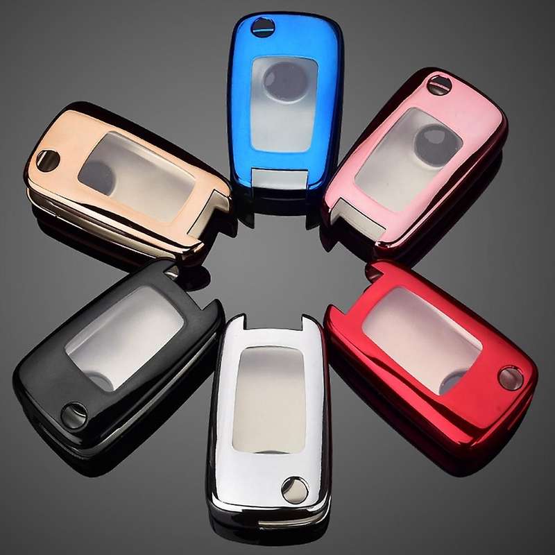 Soft TPU Car Remote Key Case Cover for Aveo Sail Captiva Opel (Blue A)