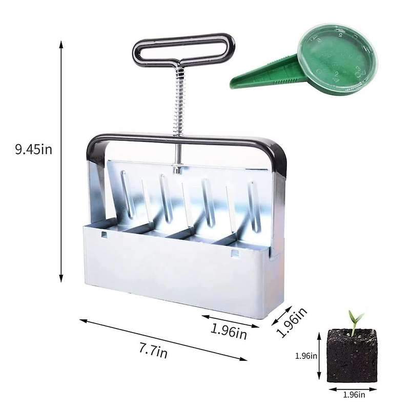 Soil Blocker, 4PCS Cell Soil Block Maker, Seed Handheld Block Maker with Comfortable Handle, Garden