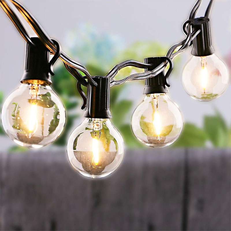 Solar 5.5M 10 Led Light String G40 Outdoor Decorative Ambient Light Wedding Round Warm Romantic Ligh