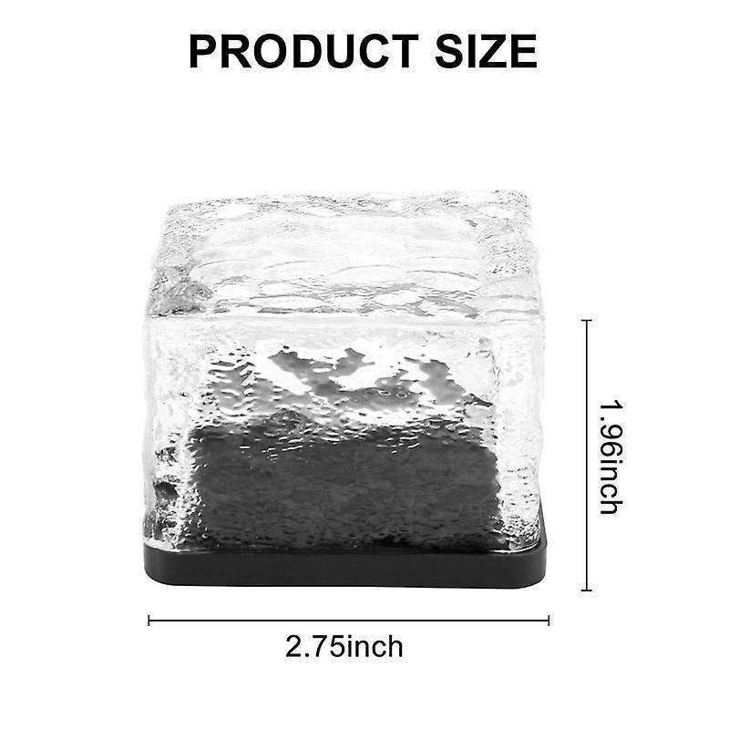 Solar Brick Lights 4 Pack Solar Ice Square Lights Solar Glass Brick Light for Christmas Garden Pati