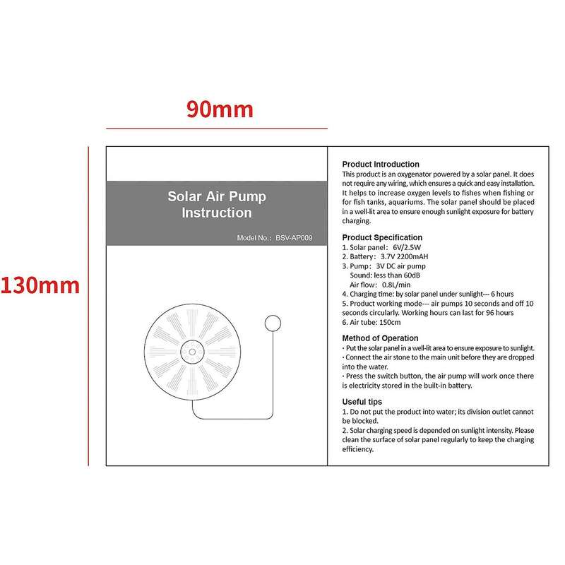 Solar Aeration Pump Can Float in the Water, Suitable for Aeration in Small Ponds and Fish Products W