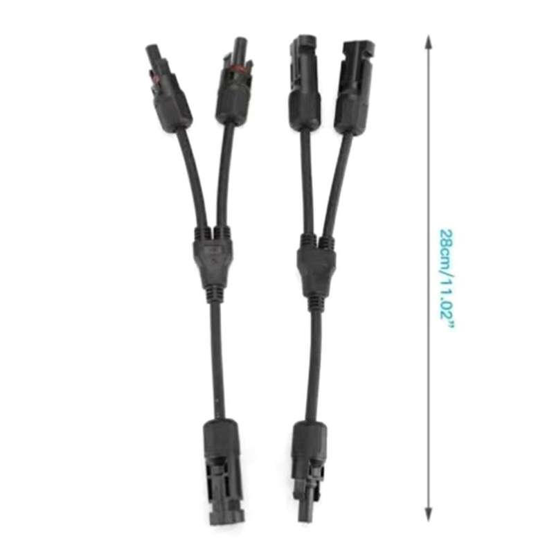 Solar Connectors Y Branch Parallel PV Adapter Cable Wire Plug Tool Kit for Solar Panel(M/FF+F/MM)