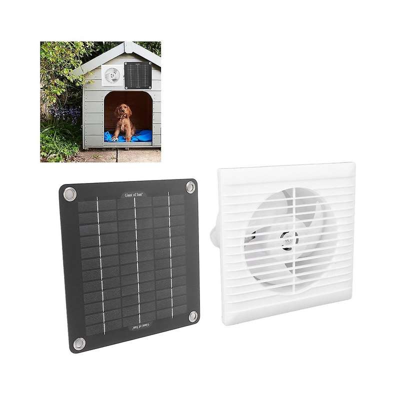 Solar Fan for Greenhouse - 50w Solar Panel + 10 Inch Solar for Shed, Chicken Coop, Greenhouse, Dog H