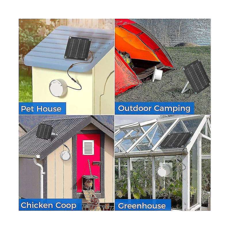 Solar Fan for Greenhouse - 50w Solar Panel + 10 Inch Solar Exhaust Fan for Shed, Chicken Coop, Gree