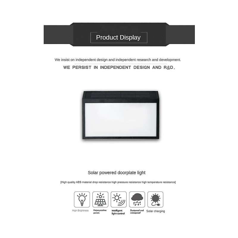 Solar Door Light Address Indication Number Plate Solar Address Sign with Light Address Plate Outdoo