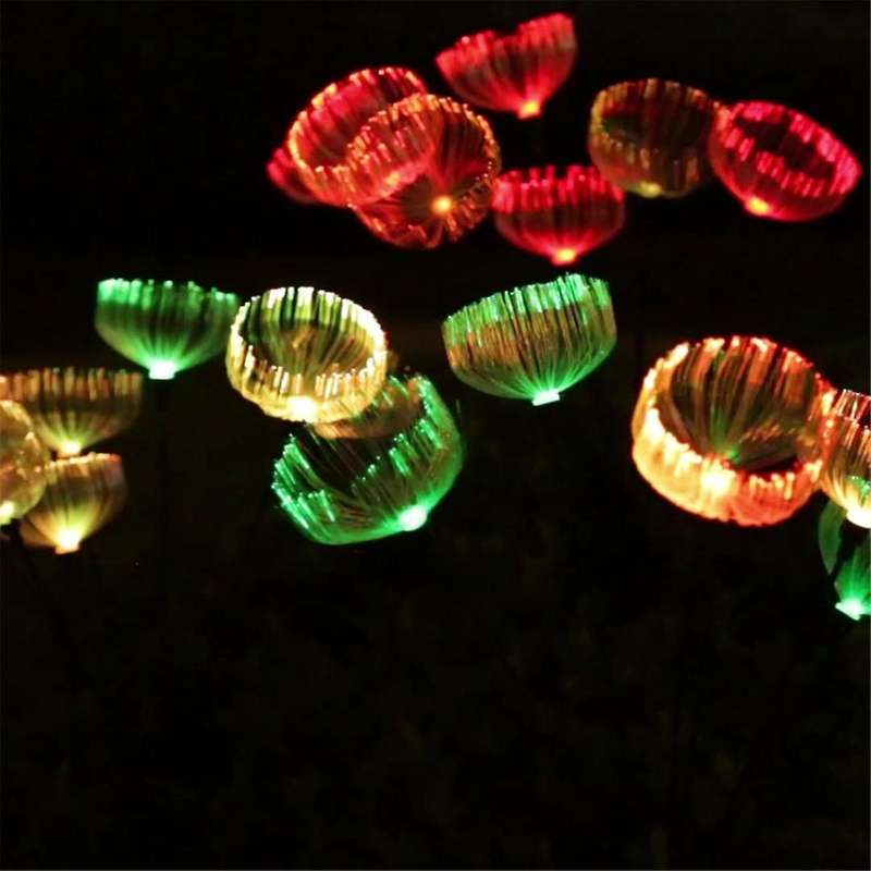 Solar Fiber Optic Jellyfish Light Outdoor Light Waterproof Led Garden Landscape Light Ground Plug La