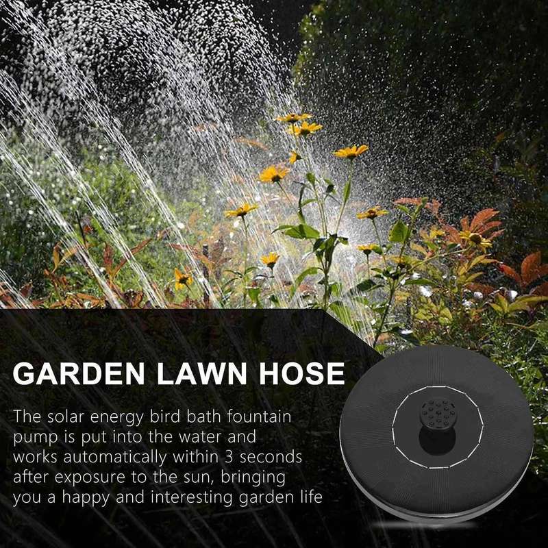 Solar Fountain Pump Nozzle Solar Powered Water Fountain Birdbath Floating Fountain for Garden Ponds