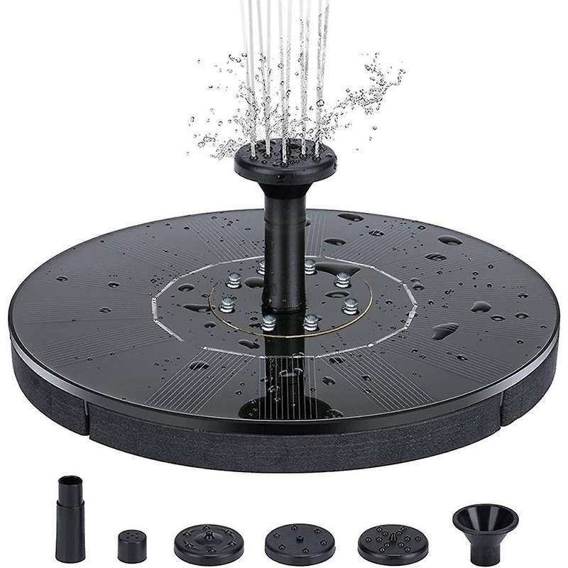 Solar Fountain Pump with LED Lights, Built-in 2000MAh Battery, Floating Water Fountain for Outdoor,