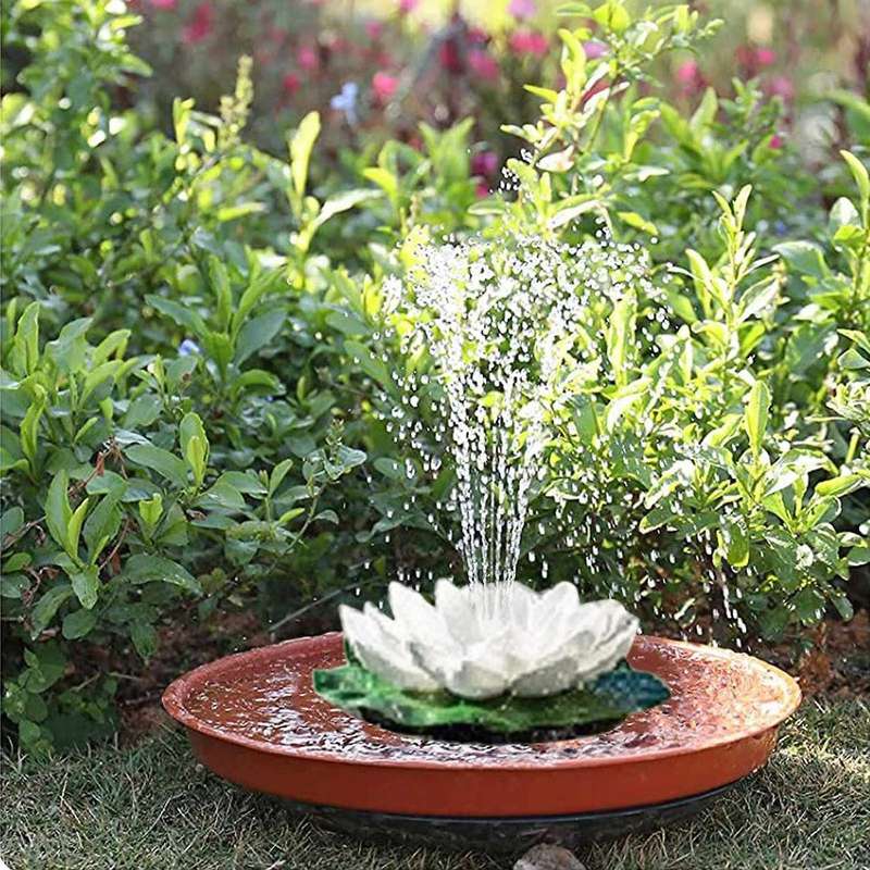 Solar Fountain Bird Bath, Lotus Waterscape Garden, Floating Water Fountain for Bird Bath, Fish Tank,