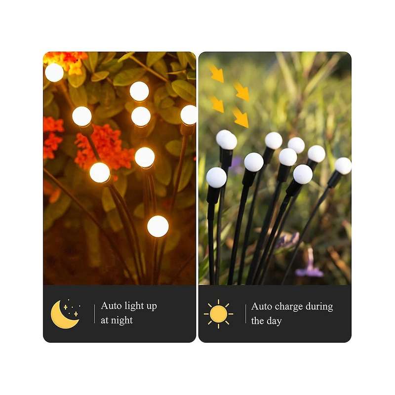 Solar Garden Lights, 2 Pack-20 Led New Upgraded Solar Swaying Lights, Sway By Wind, Firefly Lights