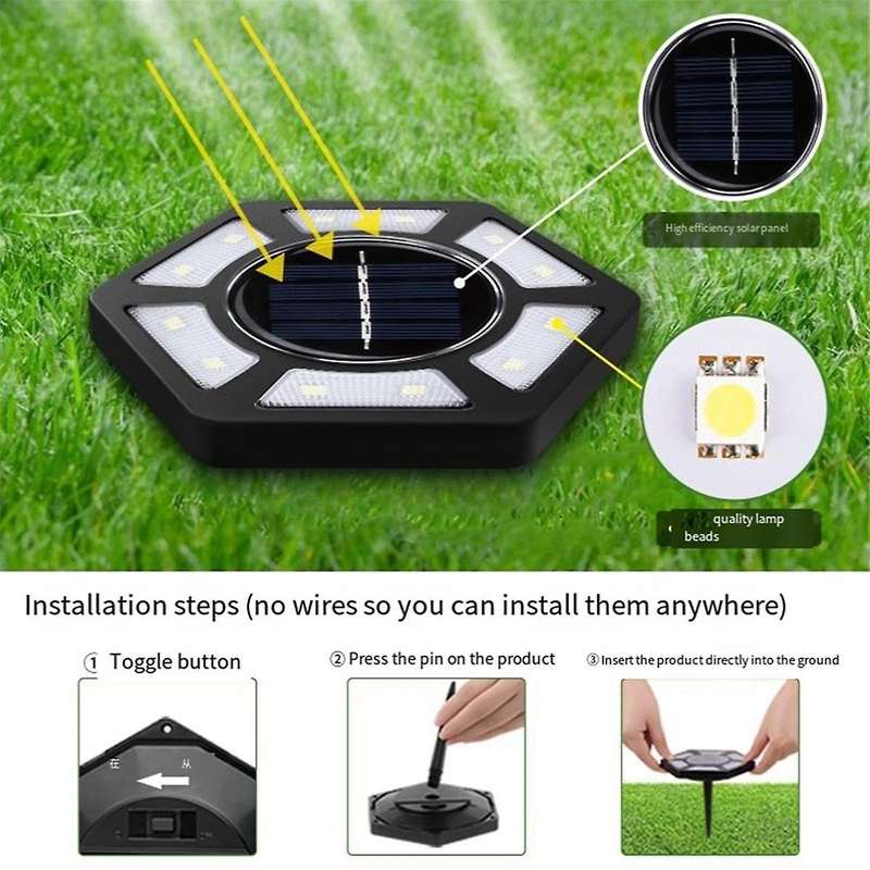 Solar Ground Light - Outdoor Solar Light Automatic Sensor Garden Light Garden Lawn Landscape Light